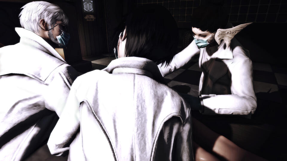 Left to Right: Ambrose lux Valerius, Isabel mal Marcellum and nurse Sayaka Ikari.